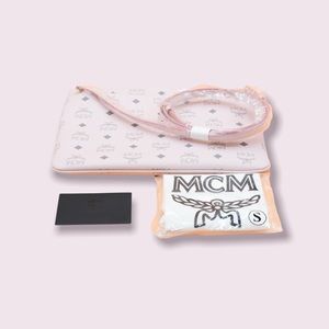 MCM PINK VISETOS LOGO CROSSBODY POUCH BAG (BRAND NEW)